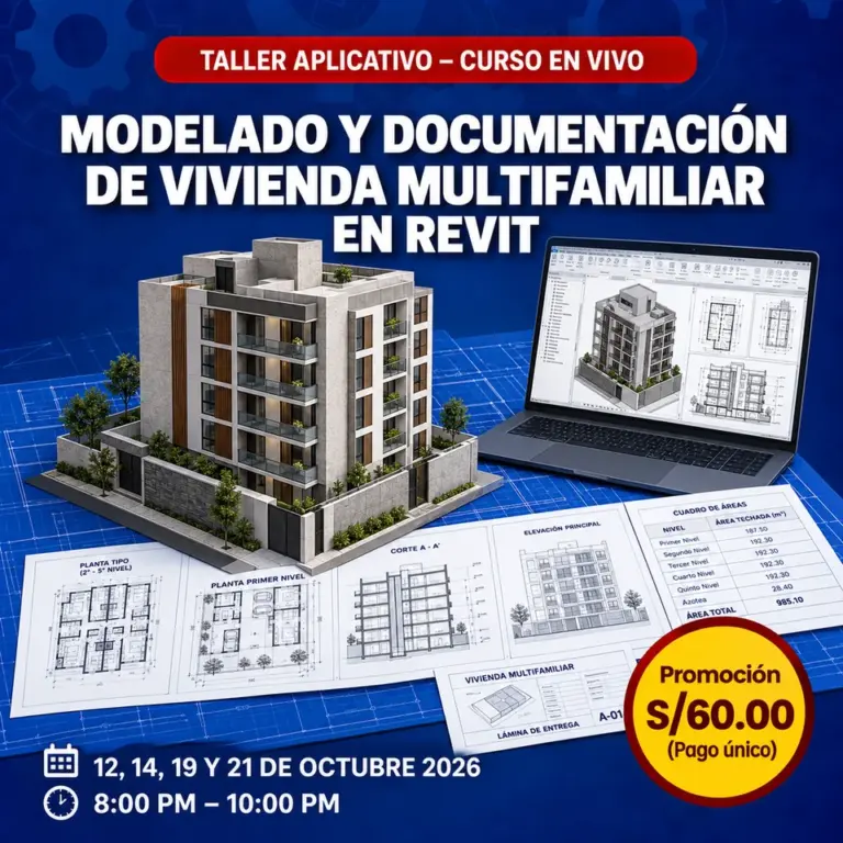 Modelado y Documentación de Vivienda Multifamiliar en Revit - curso en vivo de C-Ingeniería, octubre 2026