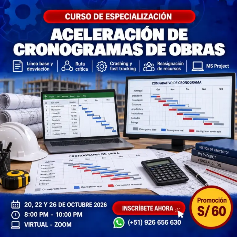 Aceleración de Cronogramas de Obras - curso en vivo de C-Ingeniería, octubre 2026