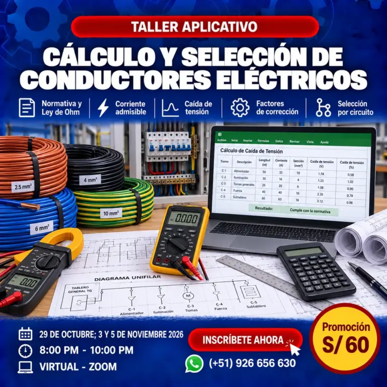Cálculo y Selección de Conductores Eléctricos - curso en vivo de C-Ingeniería, octubre 2026