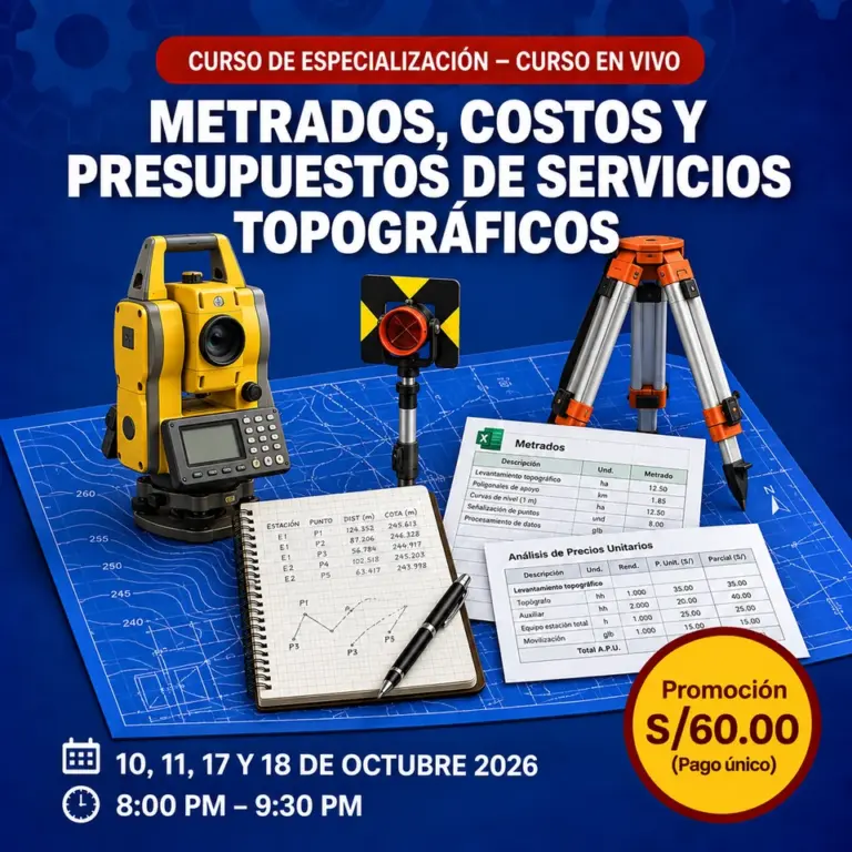 Metrados, Costos y Presupuestos de Servicios Topográficos - curso en vivo de C-Ingeniería, octubre 2026